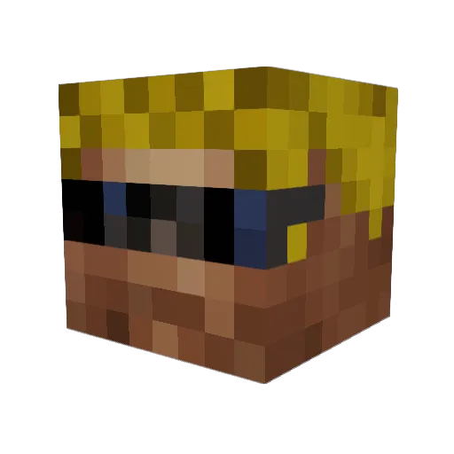 LuxXxuS Minecraft avatar head, 3D render