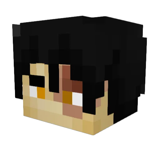 Lux_YouTube Minecraft avatar head, 3D render