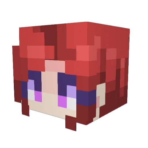 Lux_mid Minecraft avatar head, 3D render