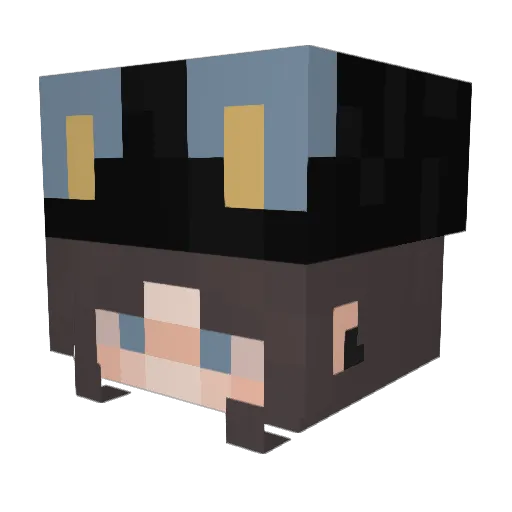 LuxayLux Minecraft avatar head, 3D render