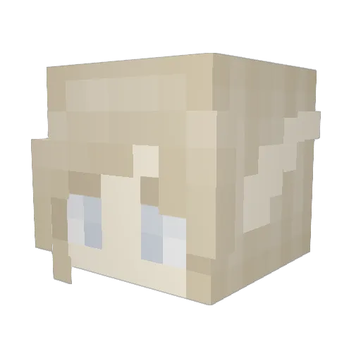 Luxciia Minecraft avatar head, 3D render