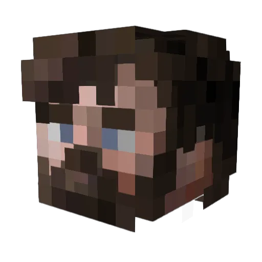 LuxeAU Minecraft avatar head, 3D render