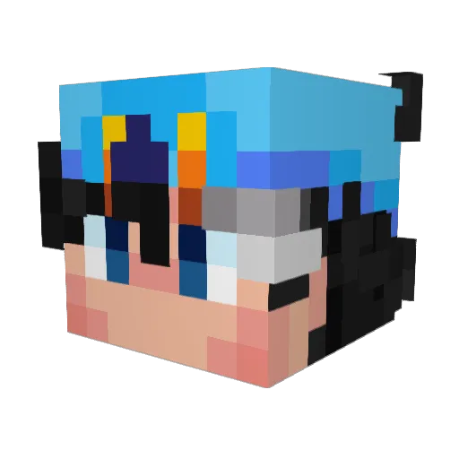 Luxedol Minecraft avatar head, 3D render