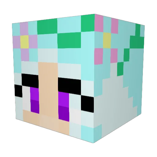 Luxfall Minecraft avatar head, 3D render