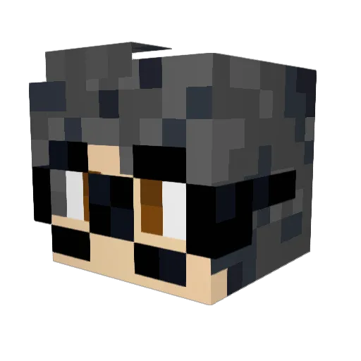 Luxfero Minecraft avatar head, 3D render