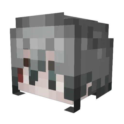 Luxonnnnn Minecraft avatar head, 3D render