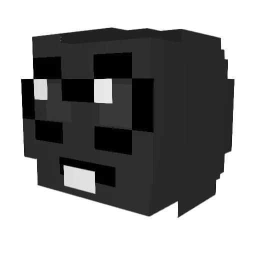 Luxreyy Minecraft avatar head, 3D render
