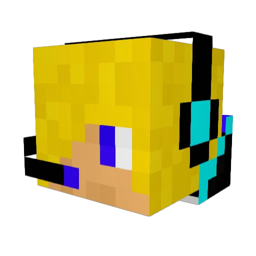 Luxrme Minecraft avatar head, 3D render