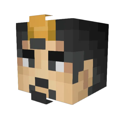 Luxtabilio Minecraft avatar head, 3D render