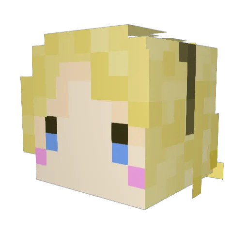 Luxtw Minecraft avatar head, 3D render