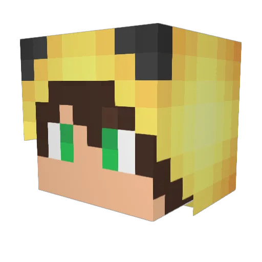 Luxun_San Minecraft avatar head, 3D render