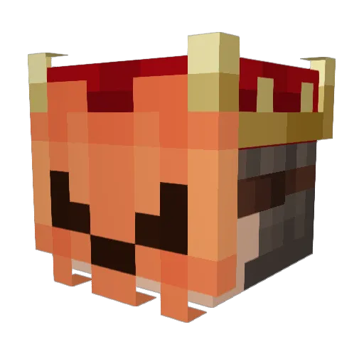 Luxuro Minecraft avatar head, 3D render