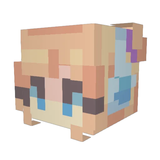 LuxxyCharms Minecraft avatar head, 3D render
