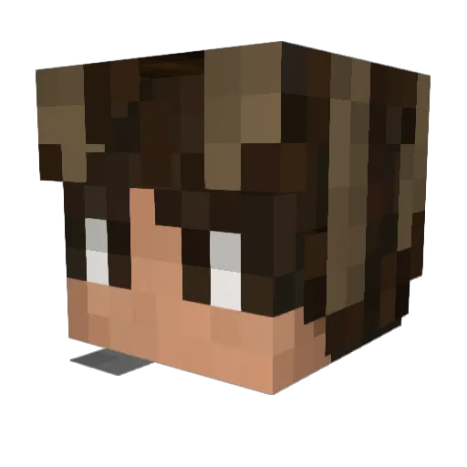 LuxyDK Minecraft avatar head, 3D render