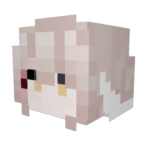 Luyorin Minecraft avatar head, 3D render