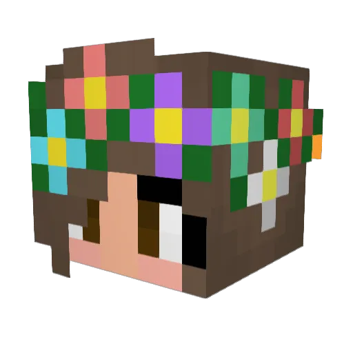 Luzaah Minecraft avatar head, 3D render