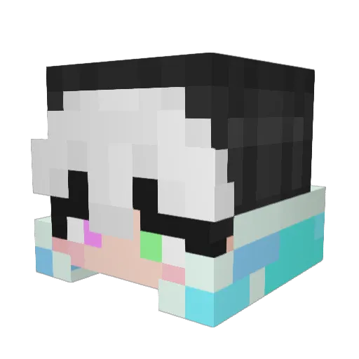 LuzakIsHere Minecraft avatar head, 3D render