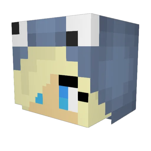 Luzara8 Minecraft avatar head, 3D render