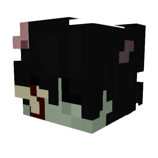 Luzay Minecraft avatar head, 3D render