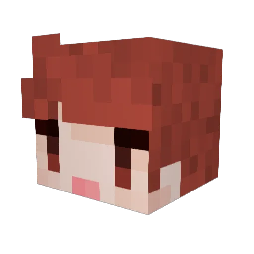 LuziiUwU Minecraft avatar head, 3D render