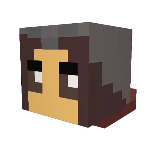 Luzinia Minecraft avatar head, 3D render