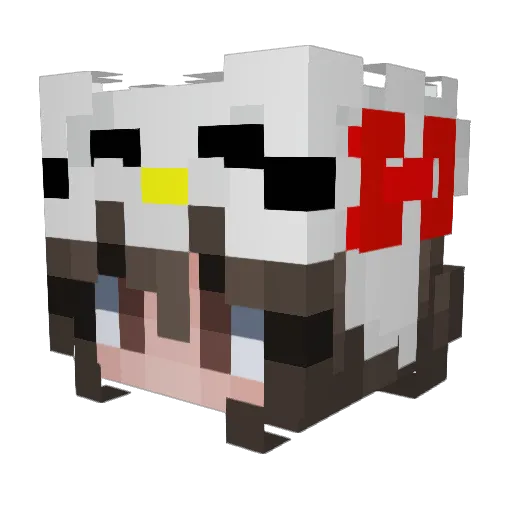 Luzmi Minecraft avatar head, 3D render