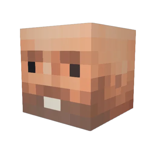 Luzocade Minecraft avatar head, 3D render