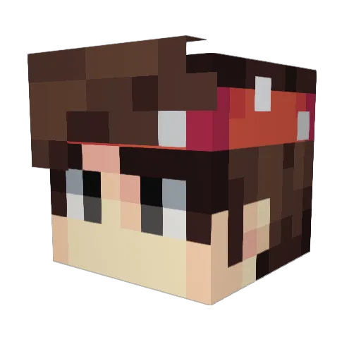 LuzoxGaming Minecraft avatar head, 3D render
