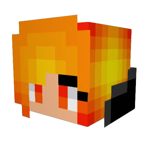 LuzuBirds Minecraft avatar head, 3D render