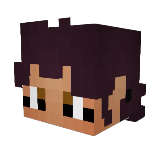 Luzura Minecraft avatar head, 3D render