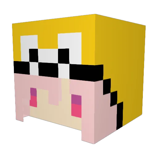 Lv73 Minecraft avatar head, 3D render