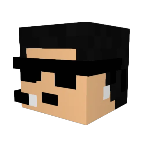 LvSkywalker Minecraft avatar head, 3D render
