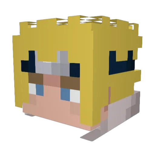Lv_30 Minecraft avatar head, 3D render
