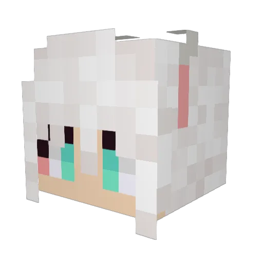 Lverth Minecraft avatar head, 3D render