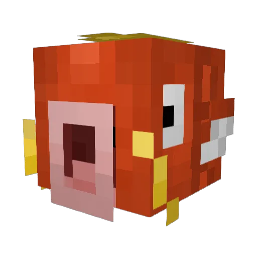 Lvl_27_Magikarp Minecraft avatar head, 3D render