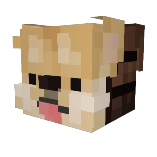 Lvmiki Minecraft avatar head, 3D render
