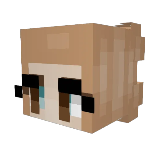 Lvvryn Minecraft avatar head, 3D render