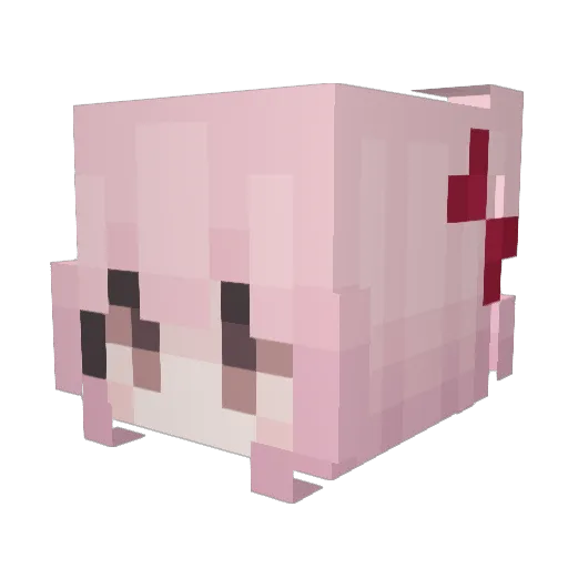 Lwdi Minecraft avatar head, 3D render
