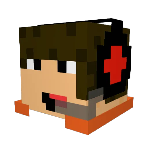 LweDiamond Minecraft avatar head, 3D render