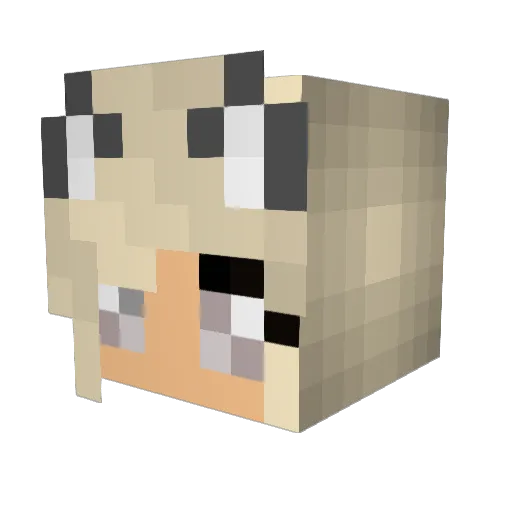 Lwhitex Minecraft avatar head, 3D render