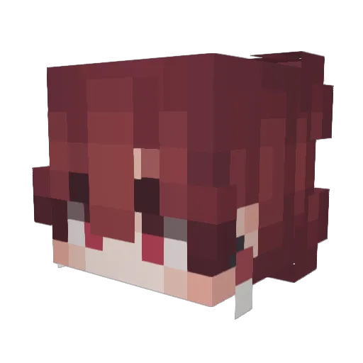 Lwlai Minecraft avatar head, 3D render