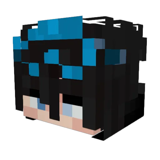 Lwous Minecraft avatar head, 3D render