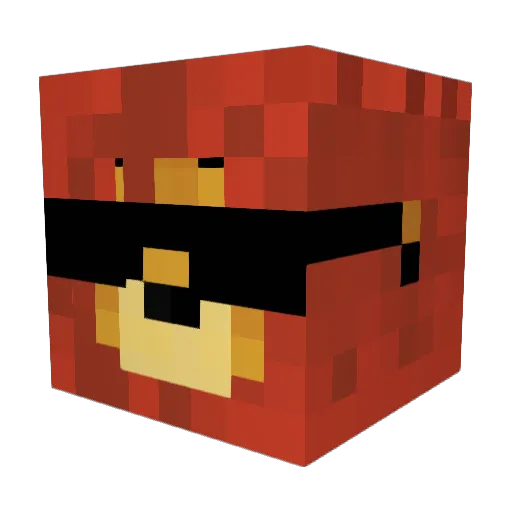 Lwuz Minecraft avatar head, 3D render