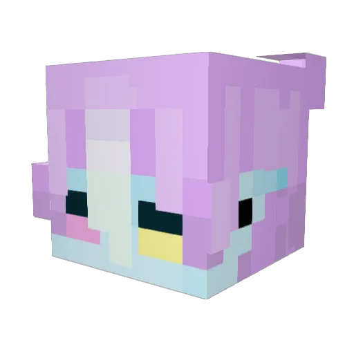LxcunaLxve Minecraft avatar head, 3D render