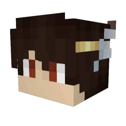 Lxiyu Minecraft avatar head, 3D render