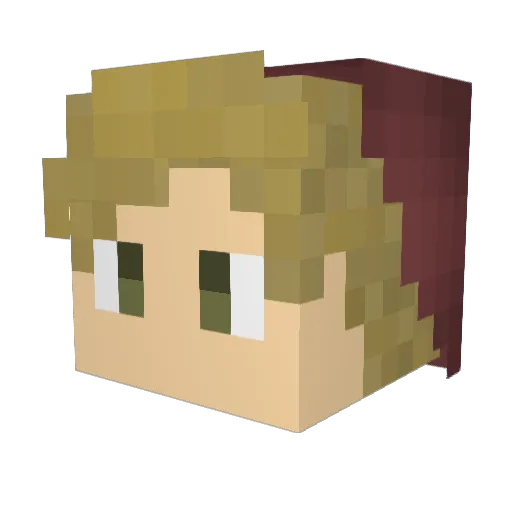 Lxke Minecraft avatar head, 3D render