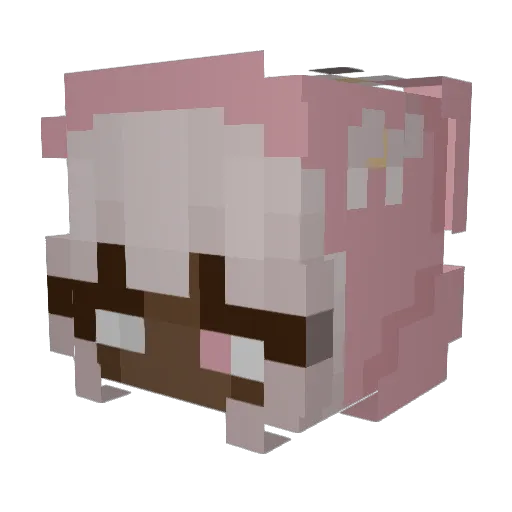 Lxot Minecraft avatar head, 3D render