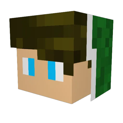 Lxrox Minecraft avatar head, 3D render
