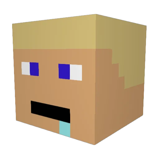 Lxv1 Minecraft avatar head, 3D render