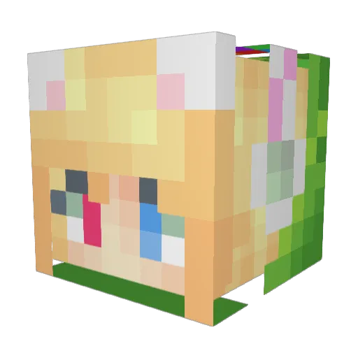 Ly_luoying Minecraft avatar head, 3D render